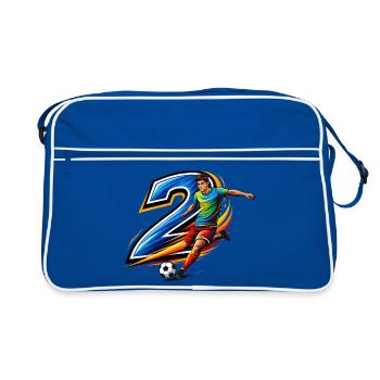 Conception d’action du joueur de maillot numéro 2 - Sac Retro - bleu/blanc - Devant