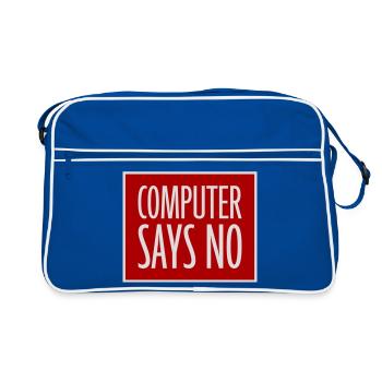 Computer Says No Lustig Programmierer Nerd Technik - Retro Tasche - Blau/Weiß - Vorne