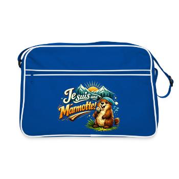 Marmotte Montagne Joie - Sac Retro - bleu/blanc - Devant