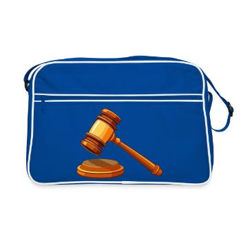Richter am Gavel Court - Retro Tasche - Blau/Weiß - Vorne