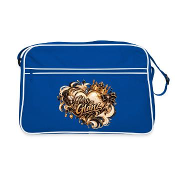 Mrs Glanz Goldener Glamour - Retro Tasche - Blau/Weiß - Vorne