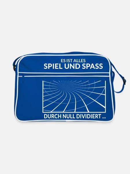 Spiel und Spass - Mathematik - Retro Tasche - Blau/Weiß - Vorne