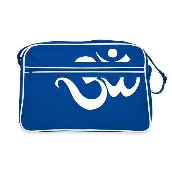 Om Sanskrit Yoga India - Retro Bag - blue/white - Front