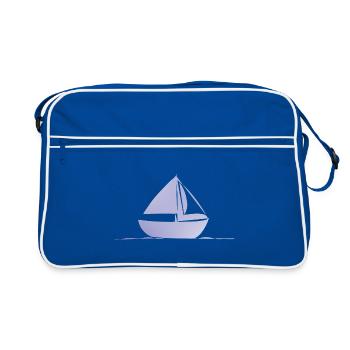 Minimalist Sailboat in Light Blue - Retro Bag - blue/white - Front