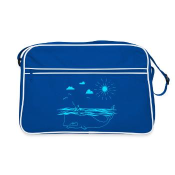 Paddeln - Retro Tasche - Blau/Weiß - Vorne