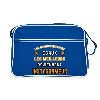 Meilleur instagrameur humour - Sac Retro - bleu/blanc - Devant