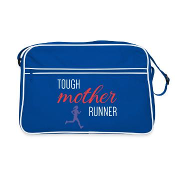 Tough Mother Runner - Retro Tasche - Blau/Weiß - Vorne