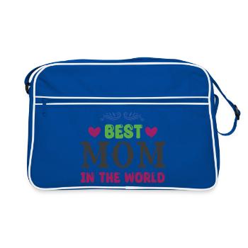 Beste Mutter der Welt - Retro Tasche - Blau/Weiß - Vorne
