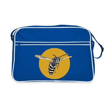 Guêpe - Abeille - Insecte - Sac Retro - bleu/blanc - Devant