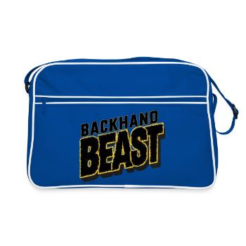 Tennis Shirt Backhand Rückhand Beast - Retro Tasche - Blau/Weiß - Vorne
