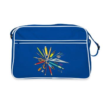 J’aime les fournitures scolaires - Sac Retro - bleu/blanc - Devant