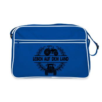 Leben auf dem Terrain avec tracteur et couronne de blé - Sac Retro - bleu/blanc - Devant