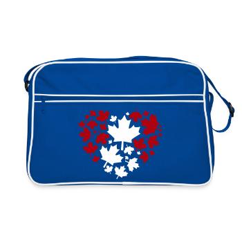 Motif de cœur de feuille d’érable - Sac Retro - bleu/blanc - Devant