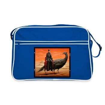 Fantasy bird with gothic figure surreal fantasy - Retro Bag - blue/white - Front