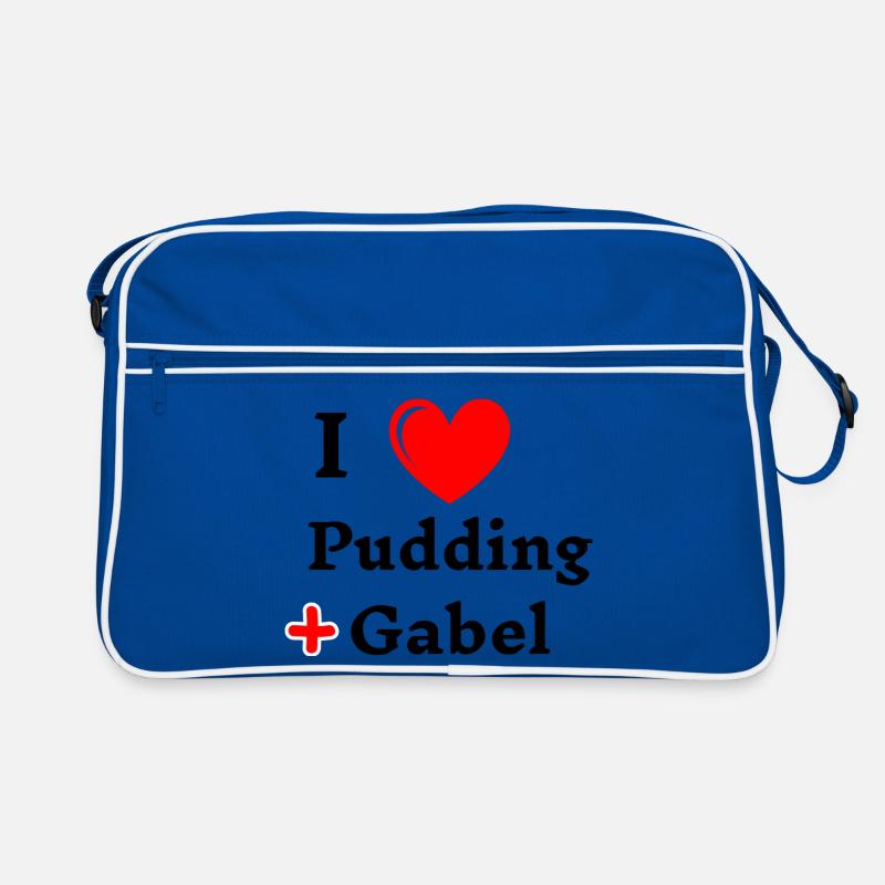 I liebe Pudding und Gabel pudding mit gabel essen  Retro Tasche