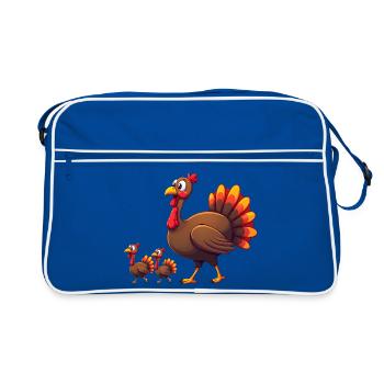 Bébé dinde de Thanksgiving - Sac Retro - bleu/blanc - Devant