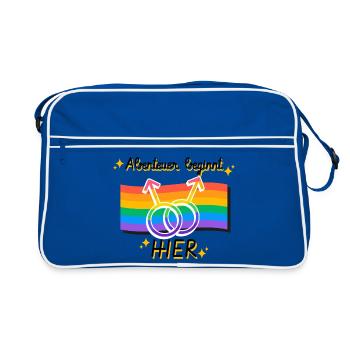 Networked Pride gender symbols - Retro Bag - blue/white - Front