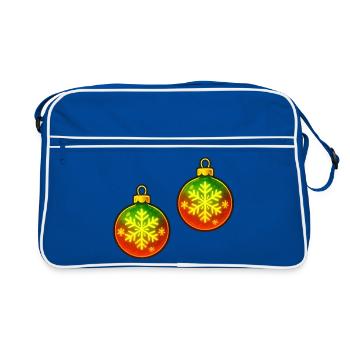 Bal de Noël Boule de Décoration en Flocons de Neige - Sac Retro - bleu/blanc - Devant