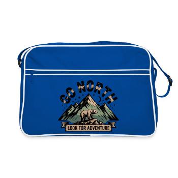 Norden – Abenteuer Bär & Berge Outdoor Design - Sac Retro - bleu/blanc - Devant