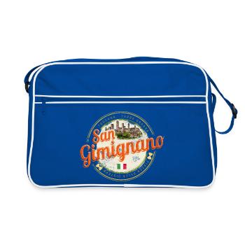 San Gimignano Tuscany Italy Vintage Souvenir - Retro Bag - blue/white - Front