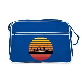 Paquebot vintage au Sunset Titanic - Sac Retro - bleu/blanc - Devant