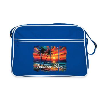 Graphique de citation amusante sur les ambiances estivales - Sac Retro - bleu/blanc - Devant