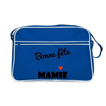 HAPPY BIRTHDAY GRANDMA. GRANNY. MAMMA. GRANDMOTHER - Retro Bag - blue/white - Front
