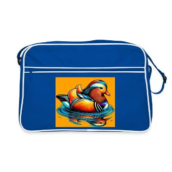 Canard mandarin - Sac Retro - bleu/blanc - Devant