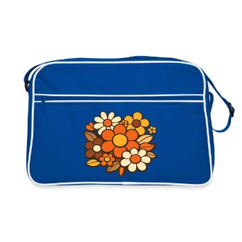 Bouquet de fleurs rétro - Sac Retro - bleu/blanc - Devant