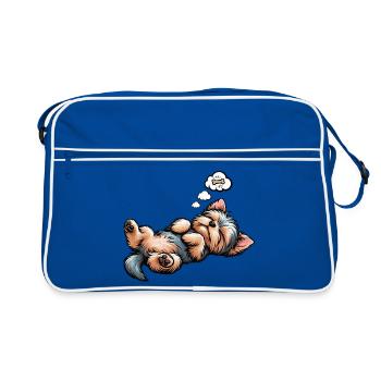 Yorkshire Terrier Yorkie Propriétaire Yorkie Yorkies - Sac Retro - bleu/blanc - Devant