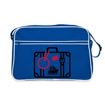 Vacances en croisière de voyage avec valises - Sac Retro - bleu/blanc - Devant