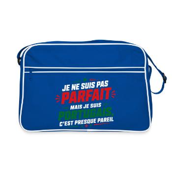 Je ne suis pas parfait, Portugais - Sac Retro - bleu/blanc - Devant
