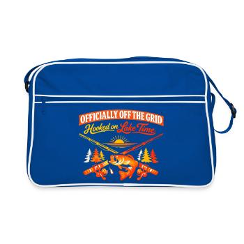 Angeln am See Off Grid - Retro Tasche - Blau/Weiß - Vorne