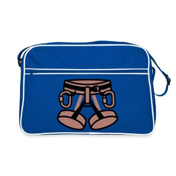 Klettergurt Bergsport Klettern Kletterhalle - Retro Tasche - Blau/Weiß - Vorne