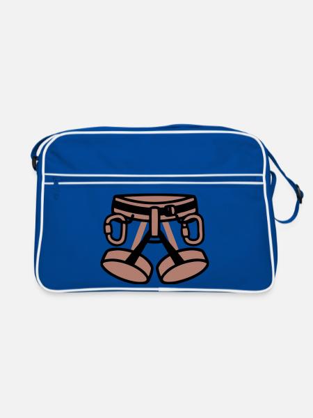 Harnais d’escalade Alpinisme Escalade Salle d’escalade - Sac Retro - bleu/blanc - Devant
