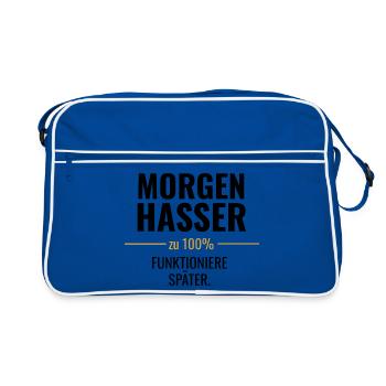 Zu 100% – Mein Statement - Retro Tasche - Blau/Weiß - Vorne