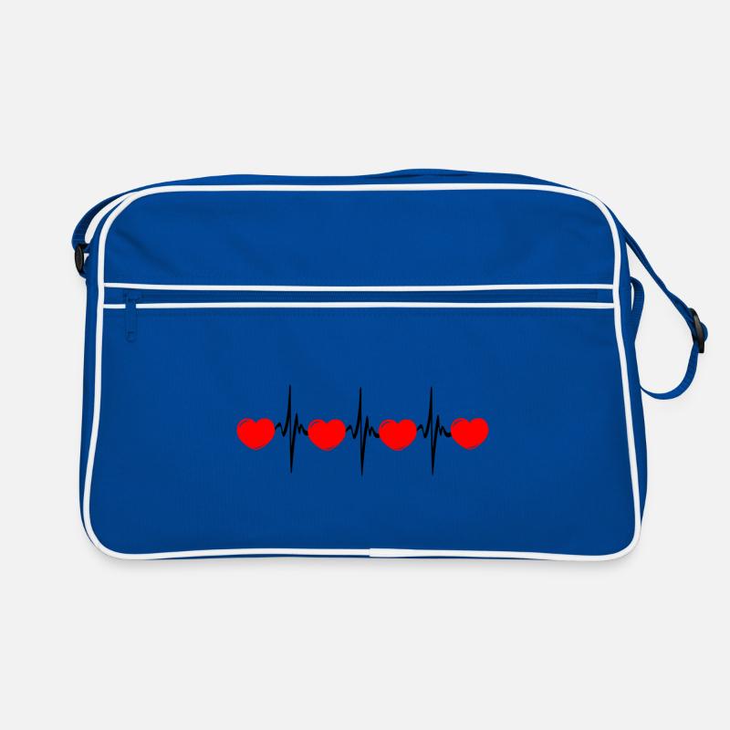 Herzfrequenz hartes rotes Cardio-EKG Retro Tasche