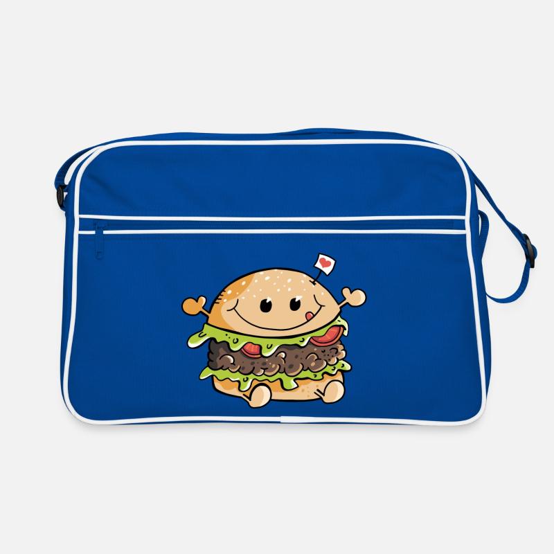I Love Hambuger - Burger - Roll - Food - Heart Retro Bag