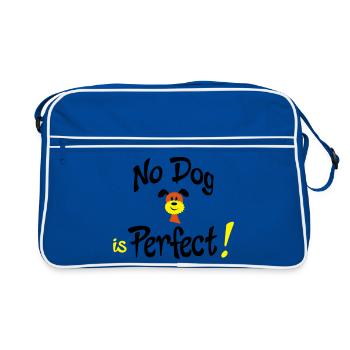 Lustiger Hund - Retro Tasche - Blau/Weiß - Vorne