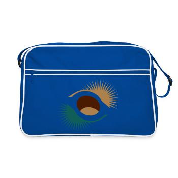 Chestnut with abstract shell - Retro Bag - blue/white - Front