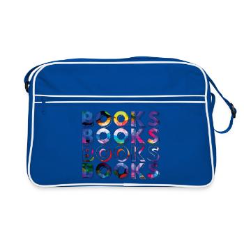 Livres, livres, livres, livres colorés - Sac Retro - bleu/blanc - Devant