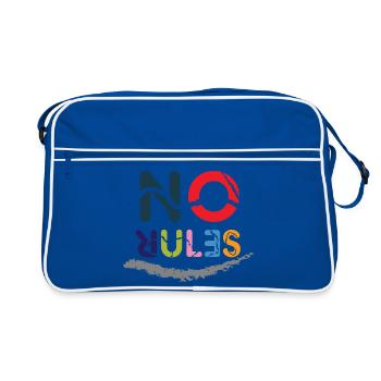 Colored No Rules sign - Retro Bag - blue/white - Front