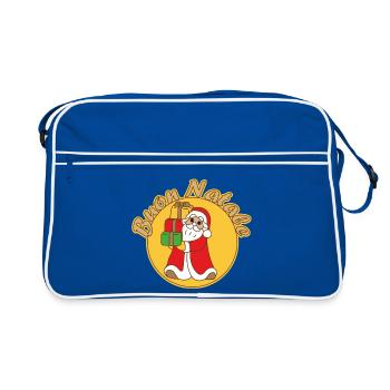 Geschenke für den Weihnachtsmann - Retro Tasche - Blau/Weiß - Vorne