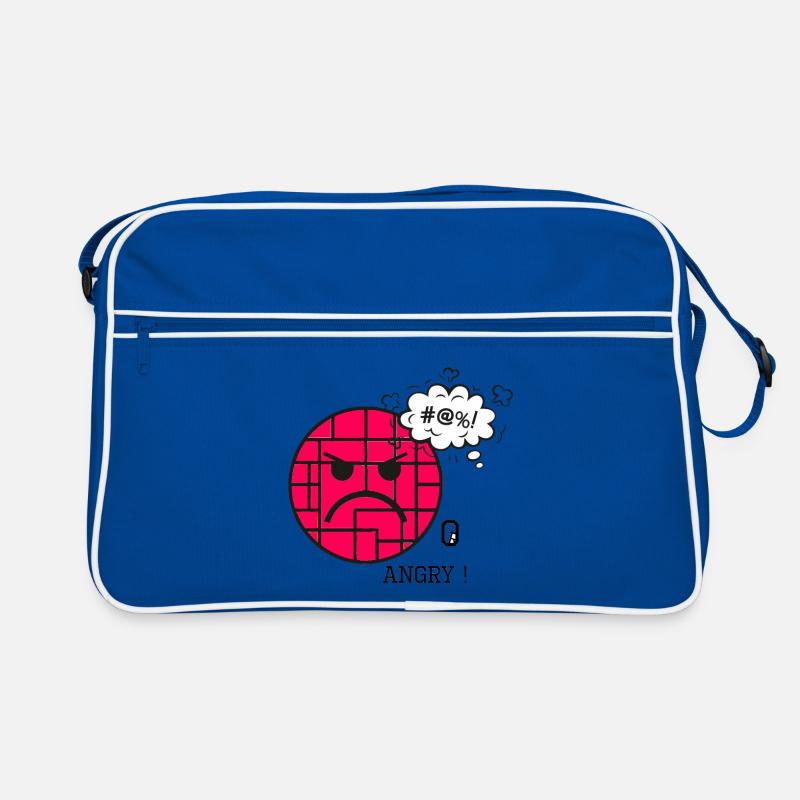 Angry with Wall Pattern and Frustration Expression Retro Bag