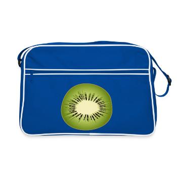 Tranche de kiwi comme motif de fruits frais - Sac Retro - bleu/blanc - Devant