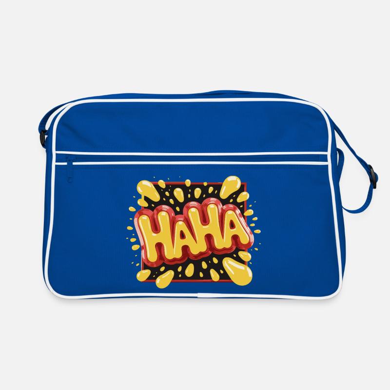 Lebhaftes Haha-Design im Comic-Stil Retro Tasche