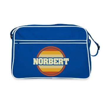 First name Norbert - Retro Bag - blue/white - Front