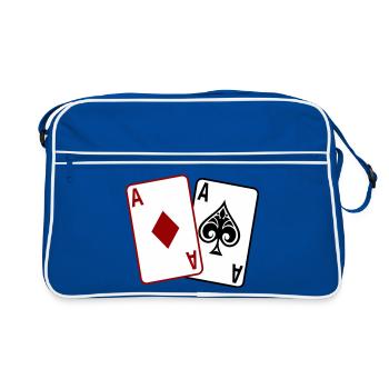 Cartes de poker – Texas Hold’em Casino Design - Sac Retro - bleu/blanc - Devant