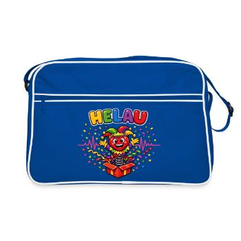 Heart Clown Helau Carnival Carnival Funny Gift - Retro Bag - blue/white - Front