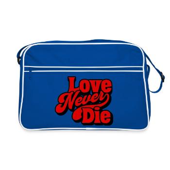 Love Never Die Typographie rétro - Sac Retro - bleu/blanc - Devant